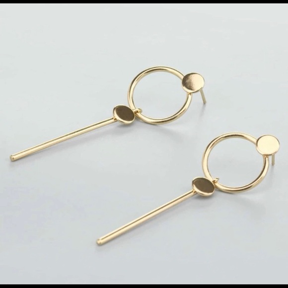 Gold Bar Earrings - Picture 1 of 5